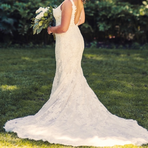 ROSA CLARÁ WEDDING DRESS | ADELA STYLE | LACE WITH OPEN BACK - Picture 1 of 6